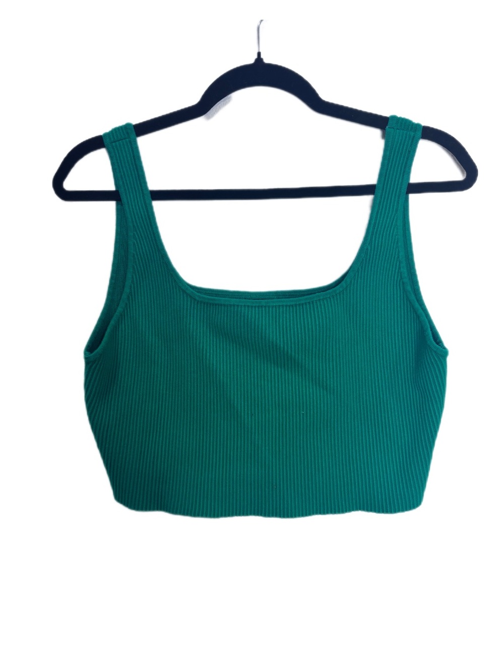 House of Harlow 1960 Emerald Green Ribbed Crop Tank Top Size L